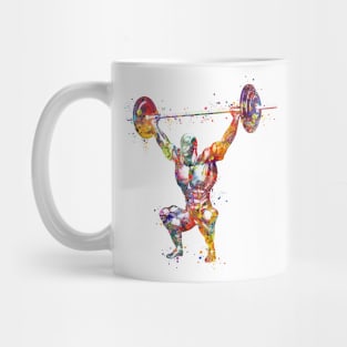 Weightlifter Muscles Colorful Watercolor Mug